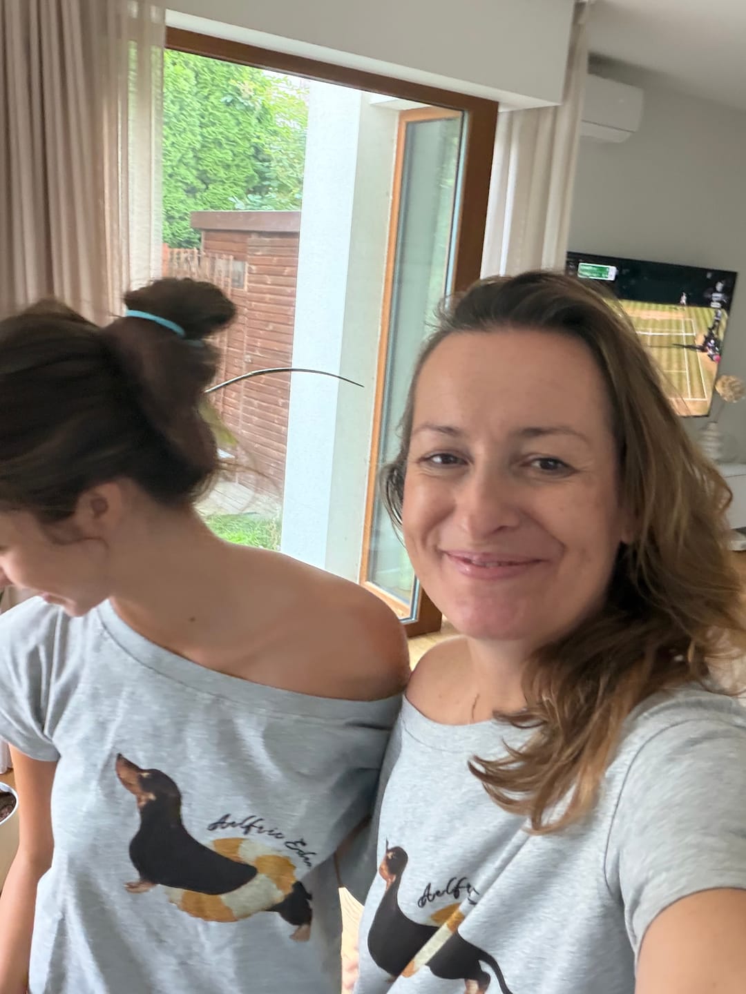Customer photo review of Aelfric Eden Dachshund Off-The-Shoulder Tee