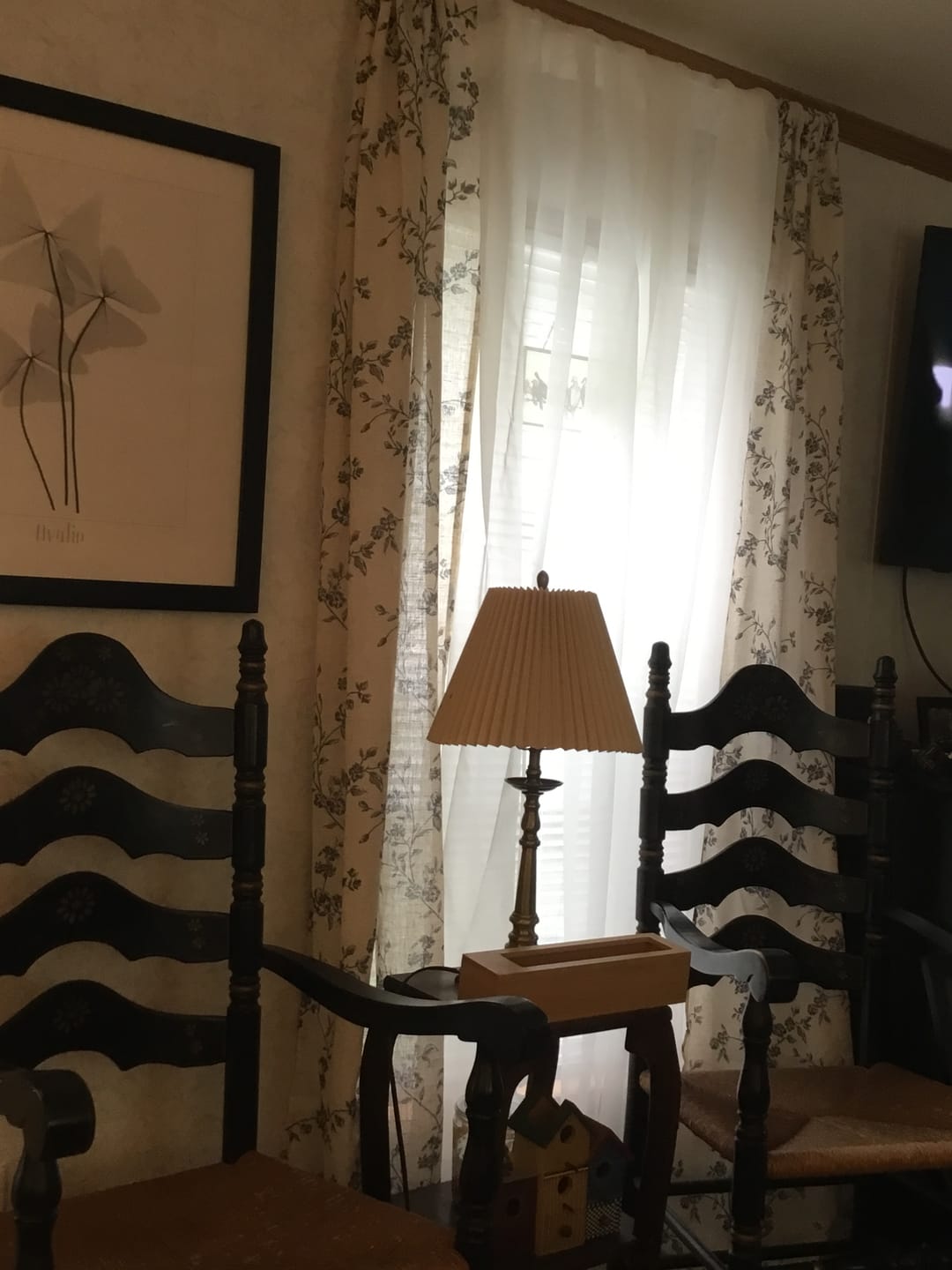 Customer photo review of Vine Blossom Linen Blend Curtains
