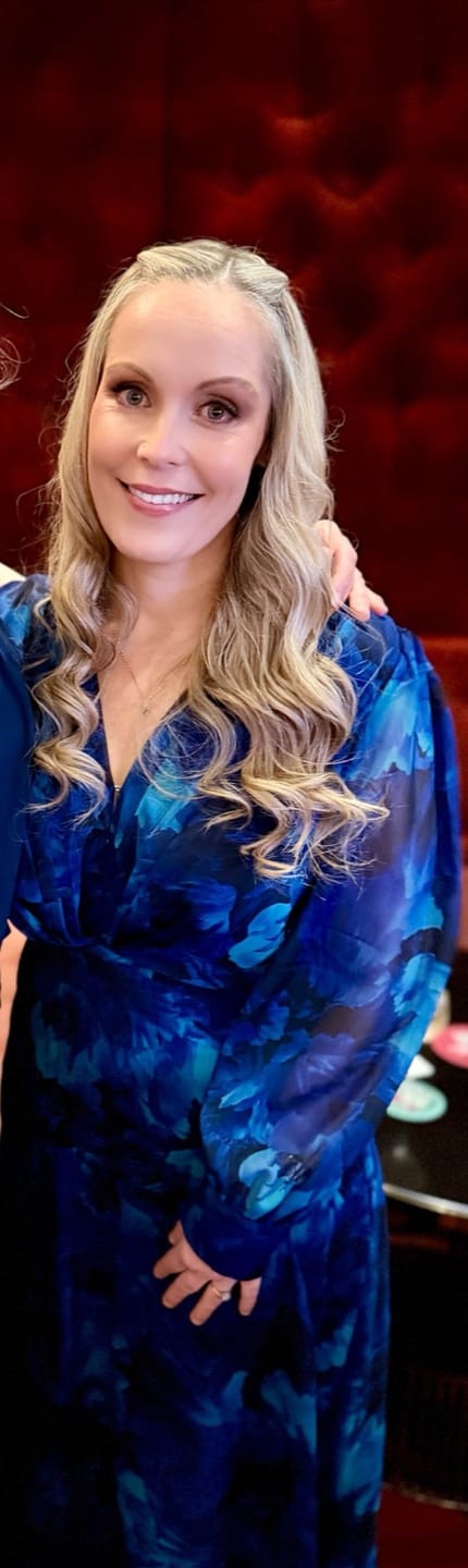 Customer photo review of Martina Maxi Dress in Blue Watercolour Chiffon
