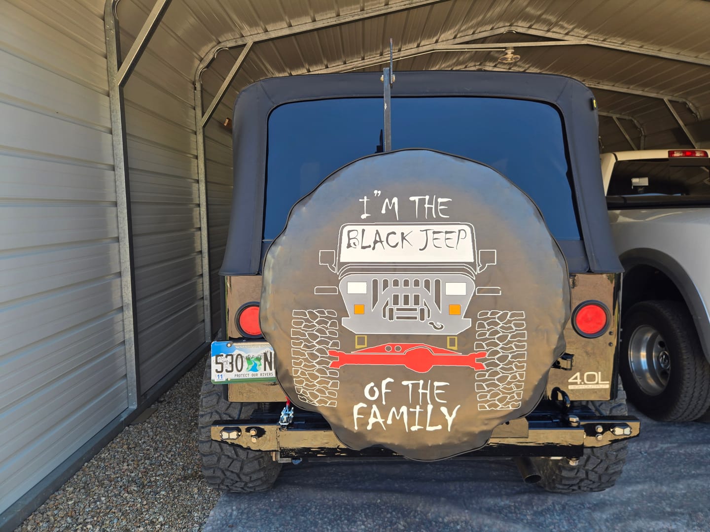 Customer photo review of Custom Spare Tire Cover for Jeep, RV, Bronco Camper, Trailer, & More
