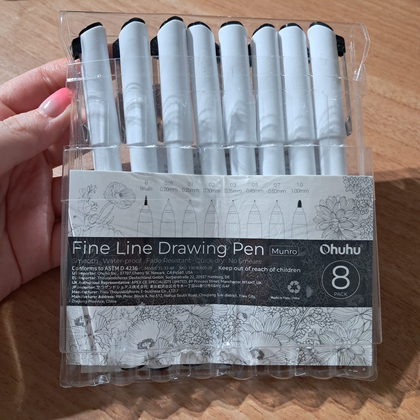 Customer photo review of Ohuhu Fineliner Drawing Pen, 8 Pack