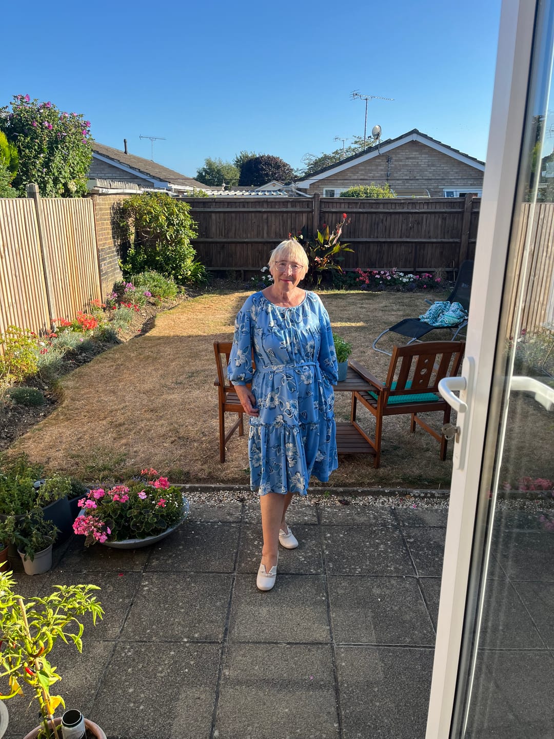 Customer photo review of Vintage Posy Viscose Challis Fabric