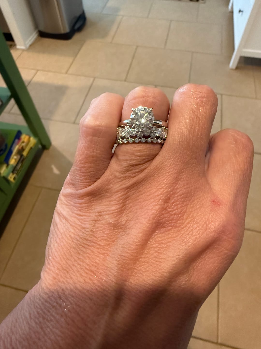 Customer photo review of Moissanite 2.5 Ct Round Cut Full Wedding Band for Women