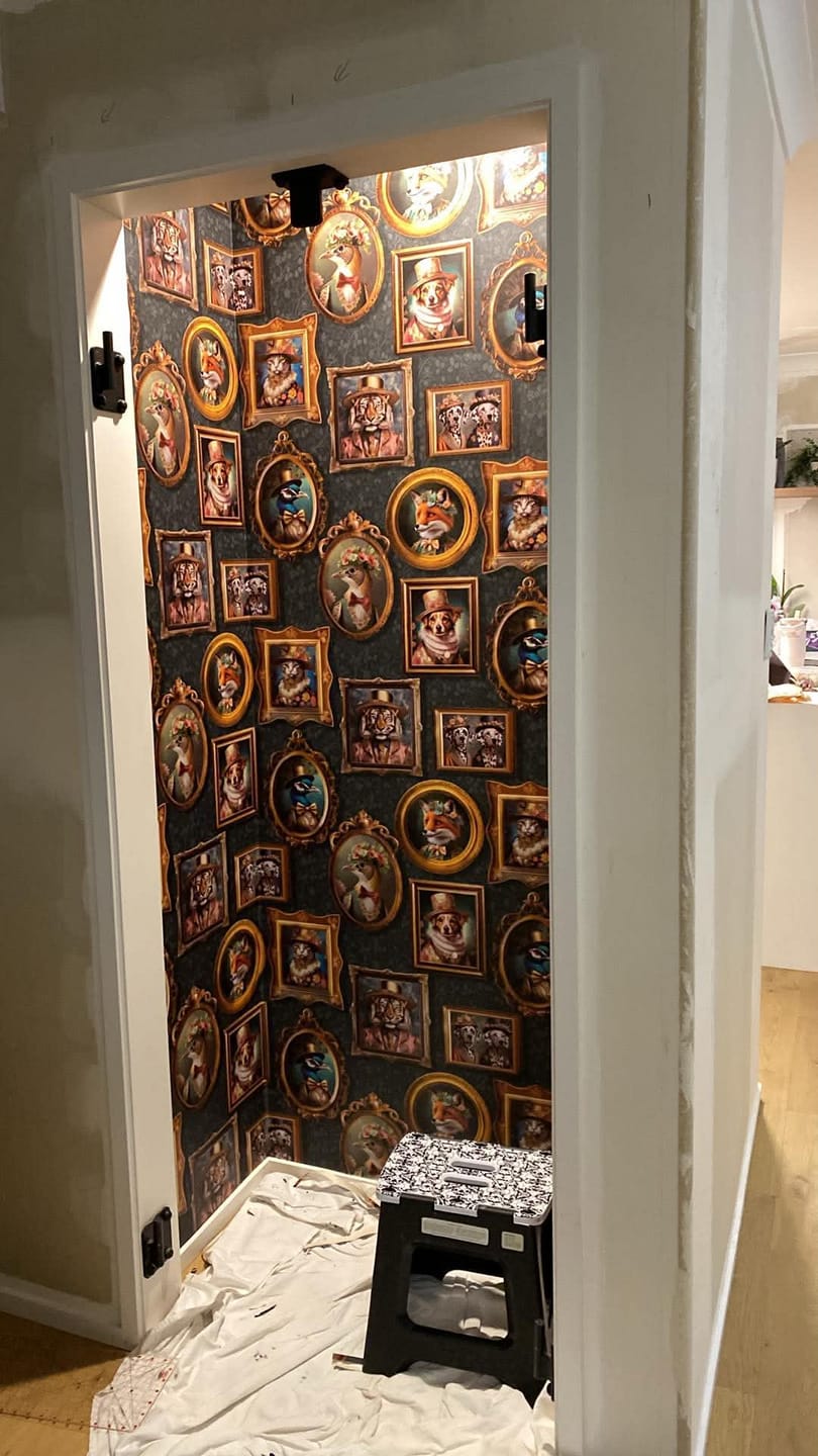 Customer photo review of Regal Beasts Whimsical Animal Wallpaper – Charcoal