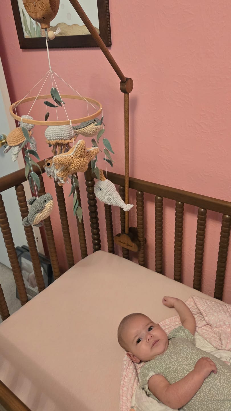 Customer photo review of Ecolino® Crib Sheet, 100% Organic Cotton, Petal