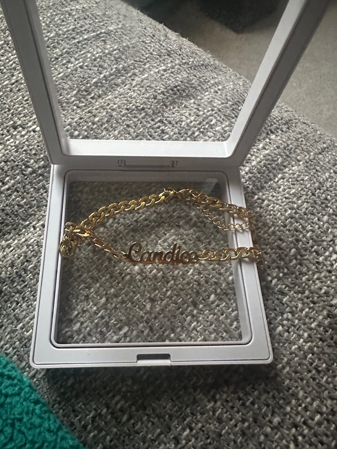 Customer photo review of Name Bracelet w/ Cuban Chain