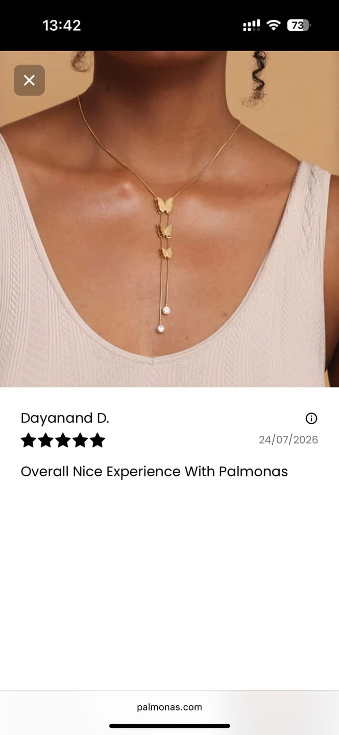 Customer photo review of Butterfly Long Chain Necklace