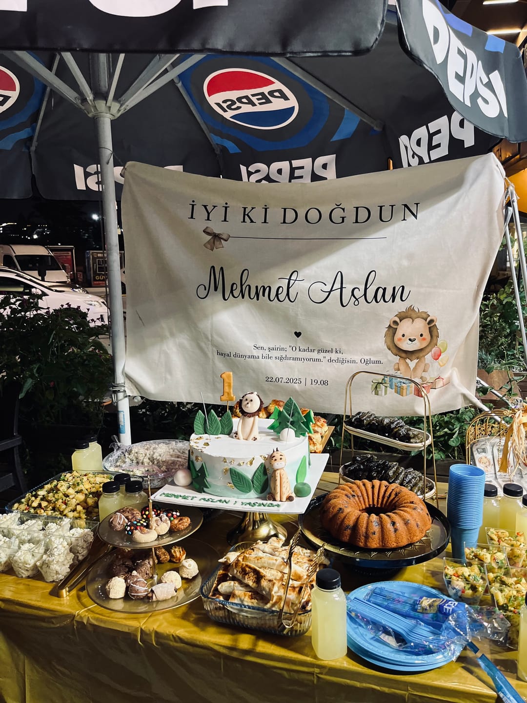 Customer photo review of Kişiselleştirilebilir Aslan Figürlü Doğum Günü Örtüsü (#108)