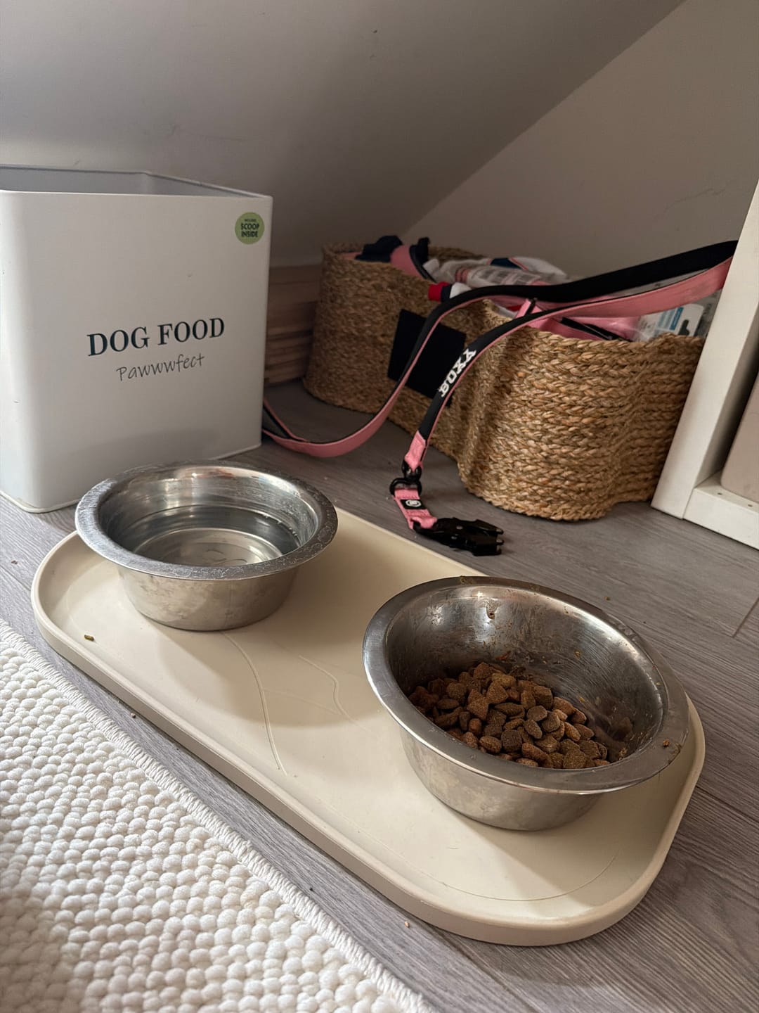 Customer photo review of Dog Bowl Non-Slip Protective Mat