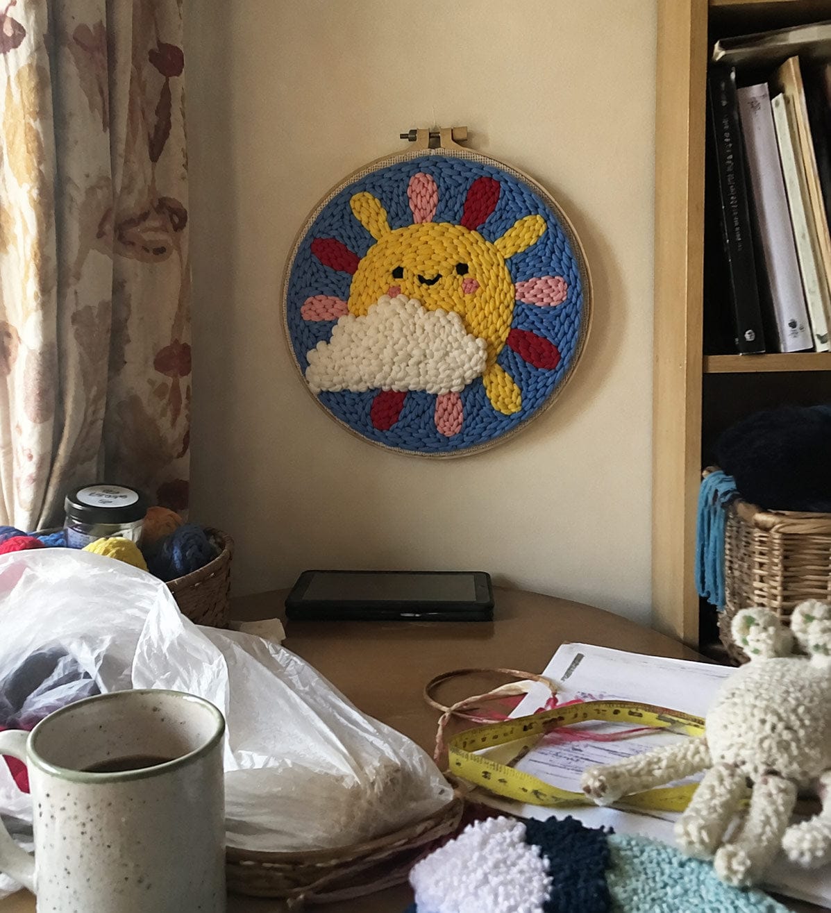 Customer photo review of Punch Needle Kit - Smiling Sun with Rainbow Rays