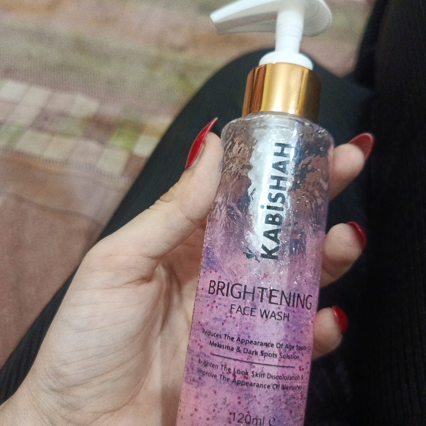 Customer photo review of LuminaBright Whitening Face Wash