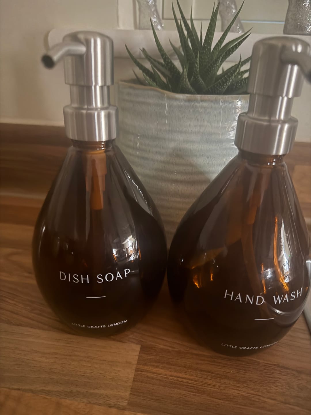 Customer photo review of Sculpted Amber Glass Bottle 500ml