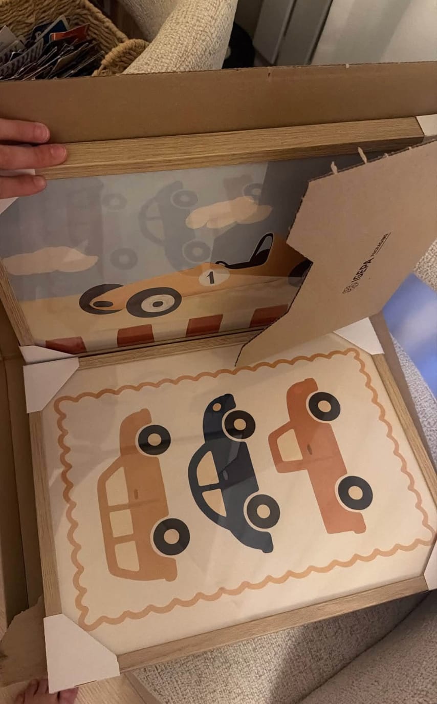 Customer photo review of Race Car – Nursery & kids wall art