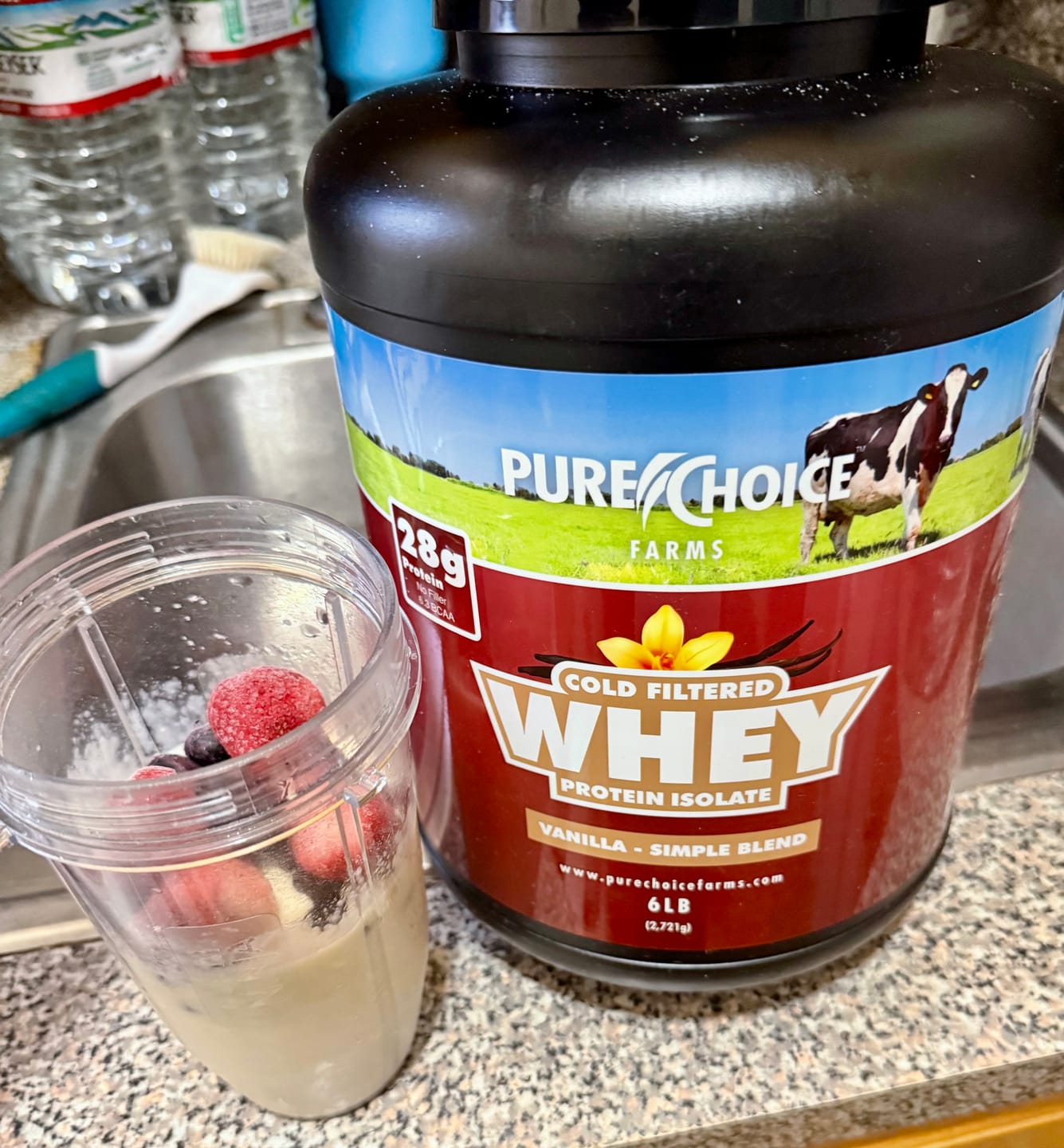 Customer photo review of Whey Protein Isolate with Organic Vanilla