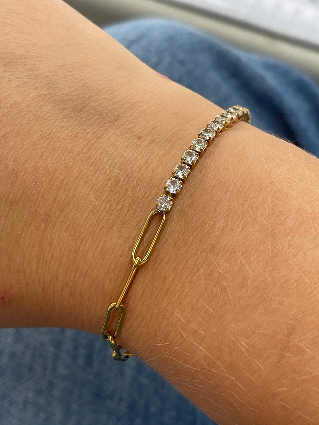 Customer photo review of Tennis Chain Armband | 18K vergoldet