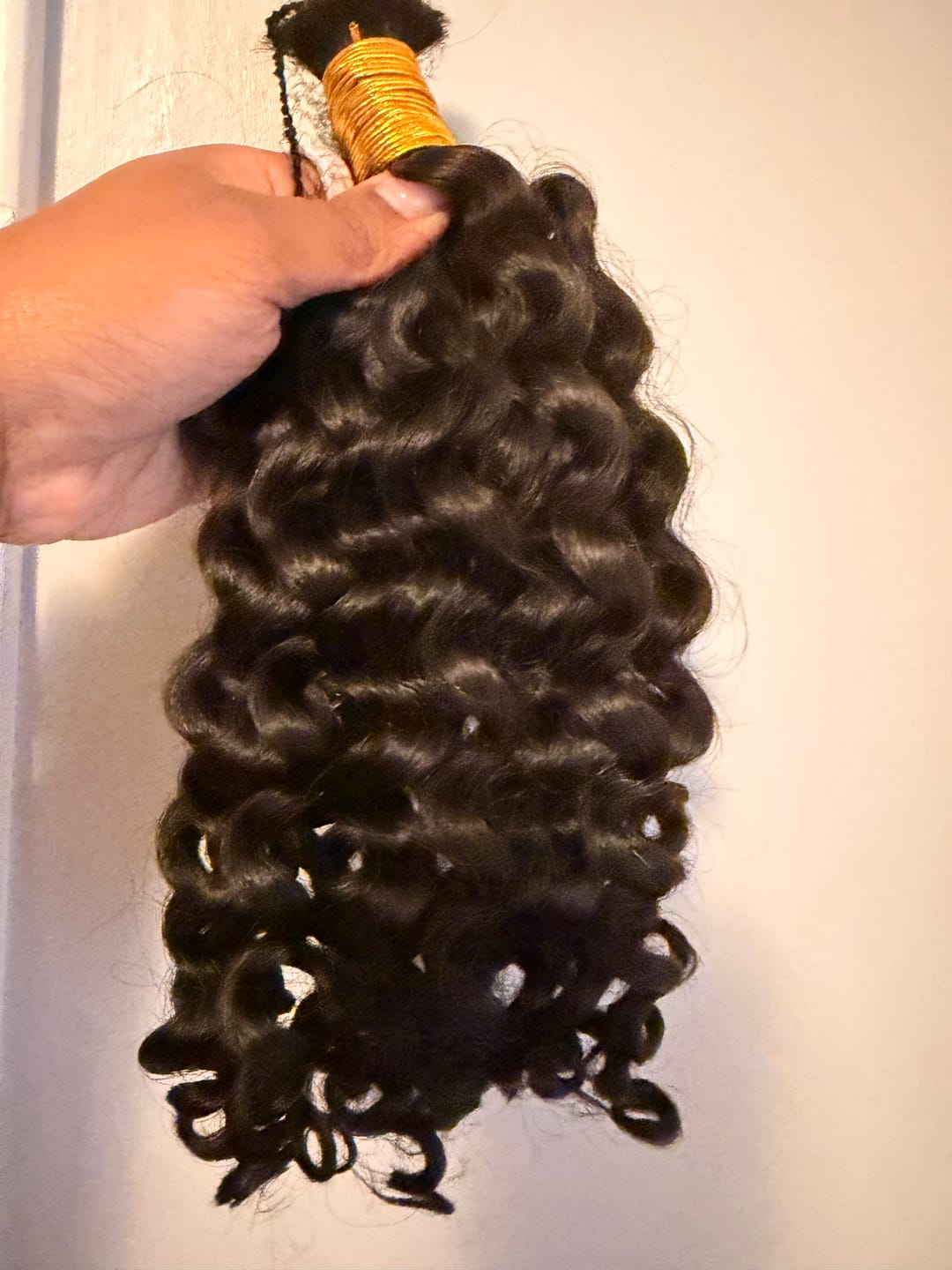 Customer photo review of Water Wave Bulk Hair Extensions for Boho Knotless Braiding