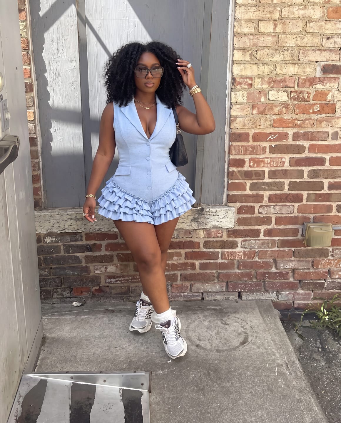 Customer photo review of Corset Back Blazer Romper