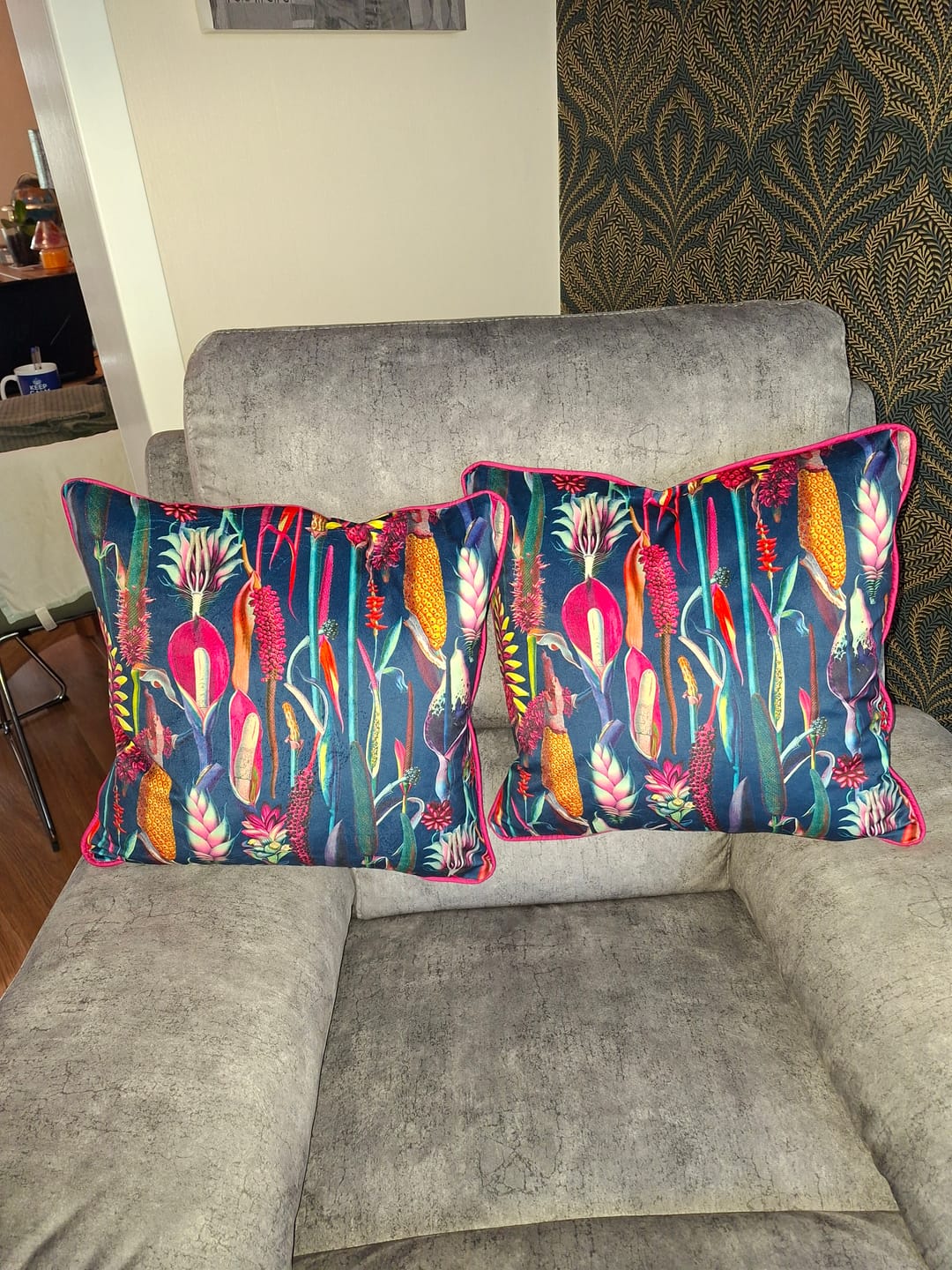 Customer photo review of Abstract Plants Digital Velvet Fabric