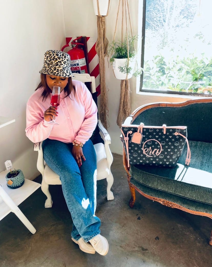 Customer photo review of Pink Muse Denim Tote