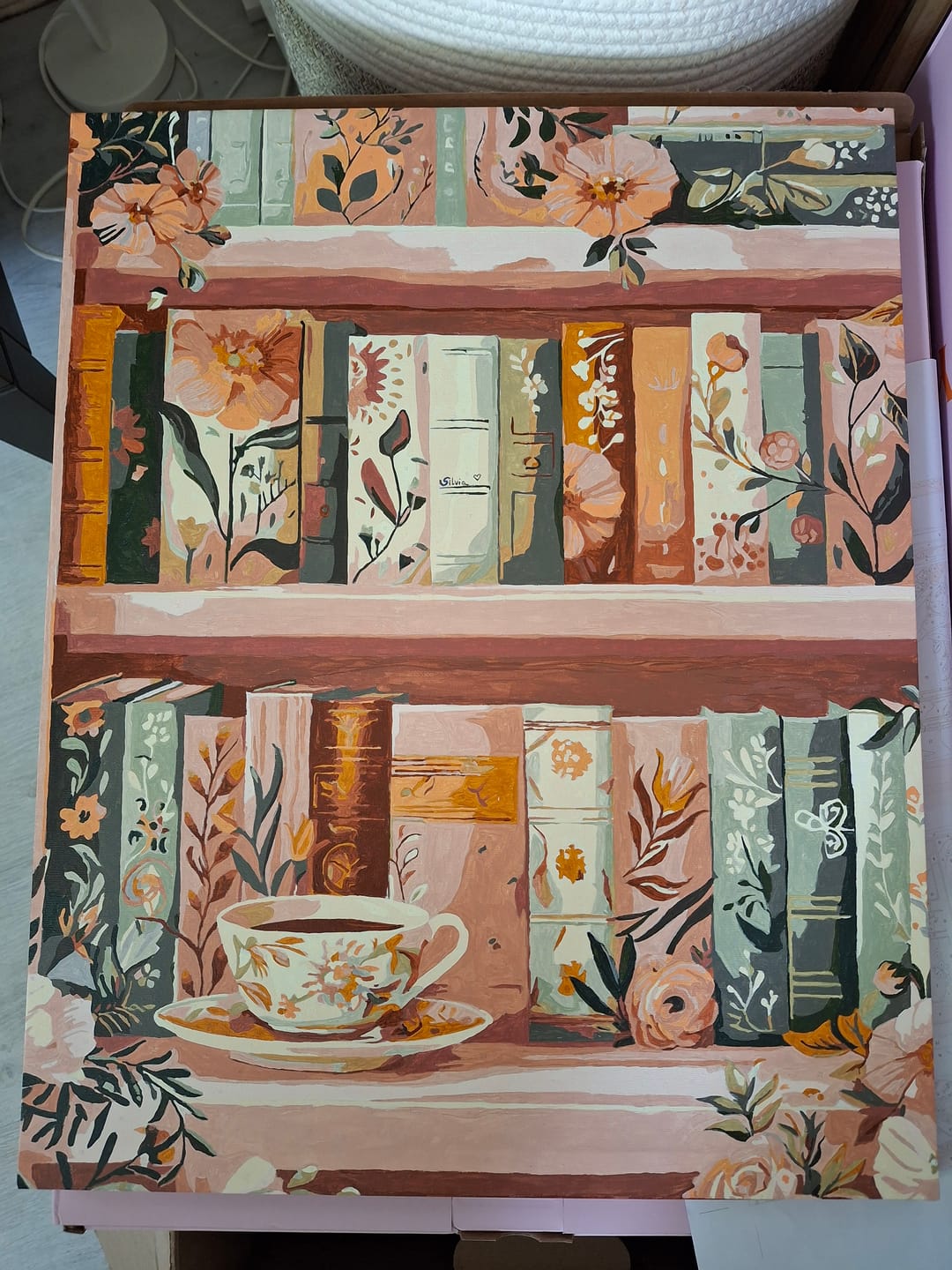 Customer photo review of Malen nach Zahlen - Blühende Bibliothek