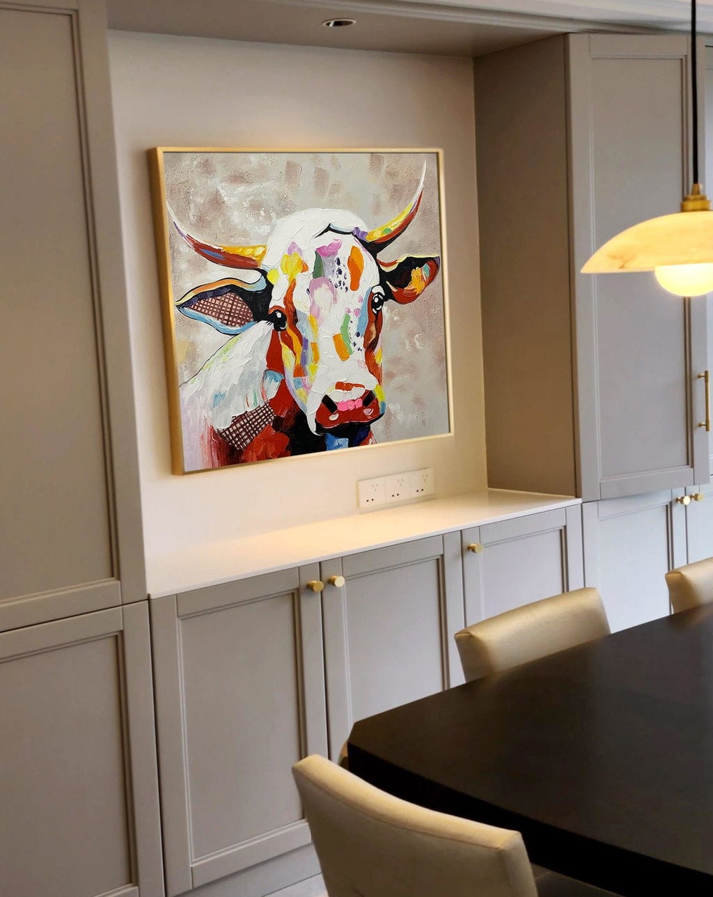 Customer photo review of Abstract Animal Art Cow Texture Wall Art