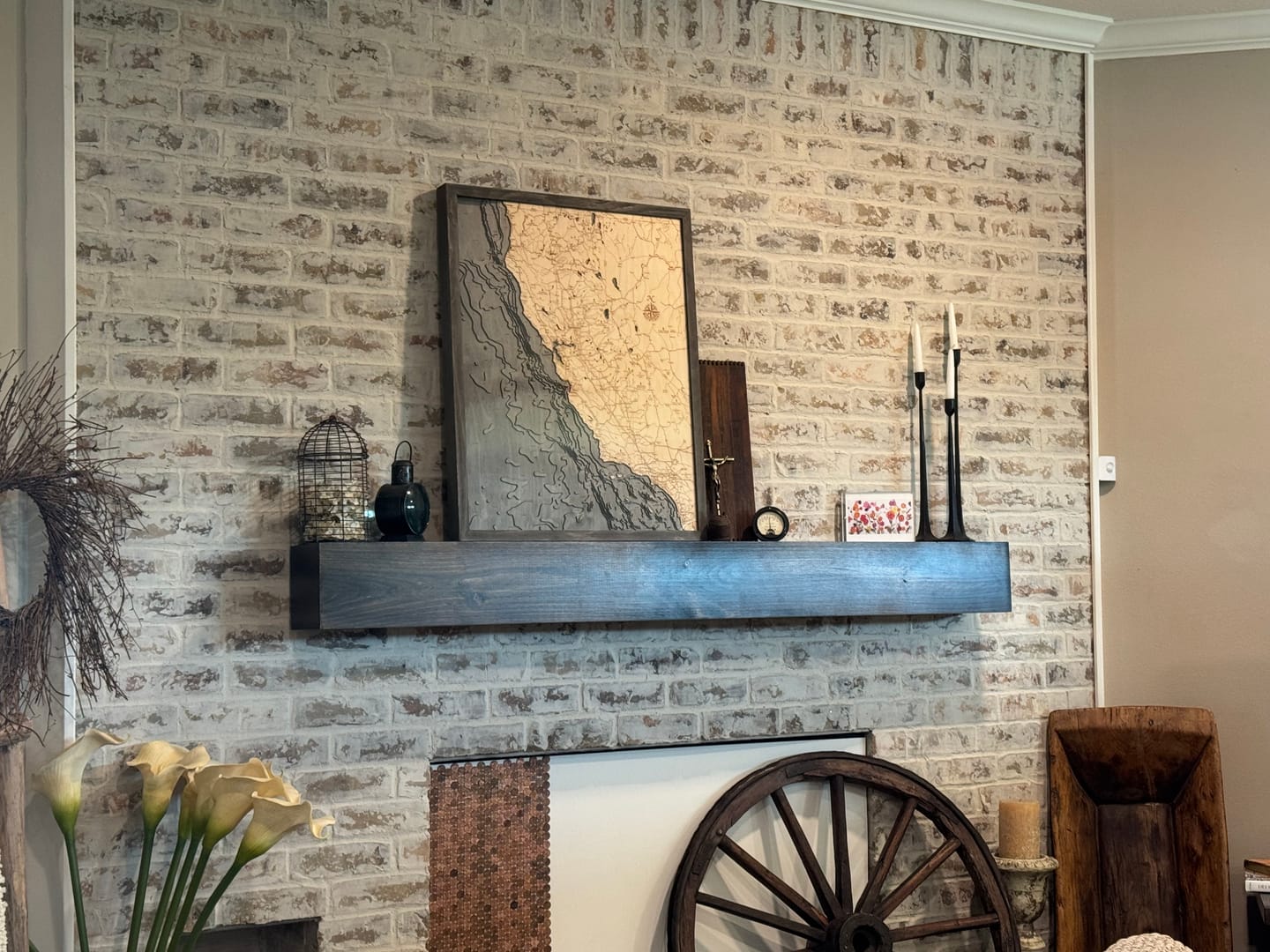 Customer photo review of Contemporary Pine Mantels