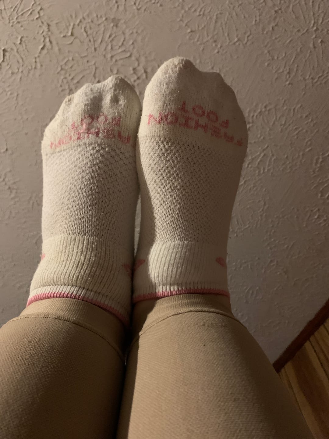 Customer photo review of 3 Pr Women's Low Cut Tab Pink Ribbon Ankle Socks