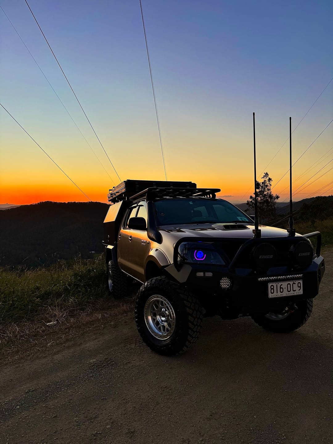 Customer photo review of LED 'Angry Eye' Headlights to suit Toyota Hilux N70