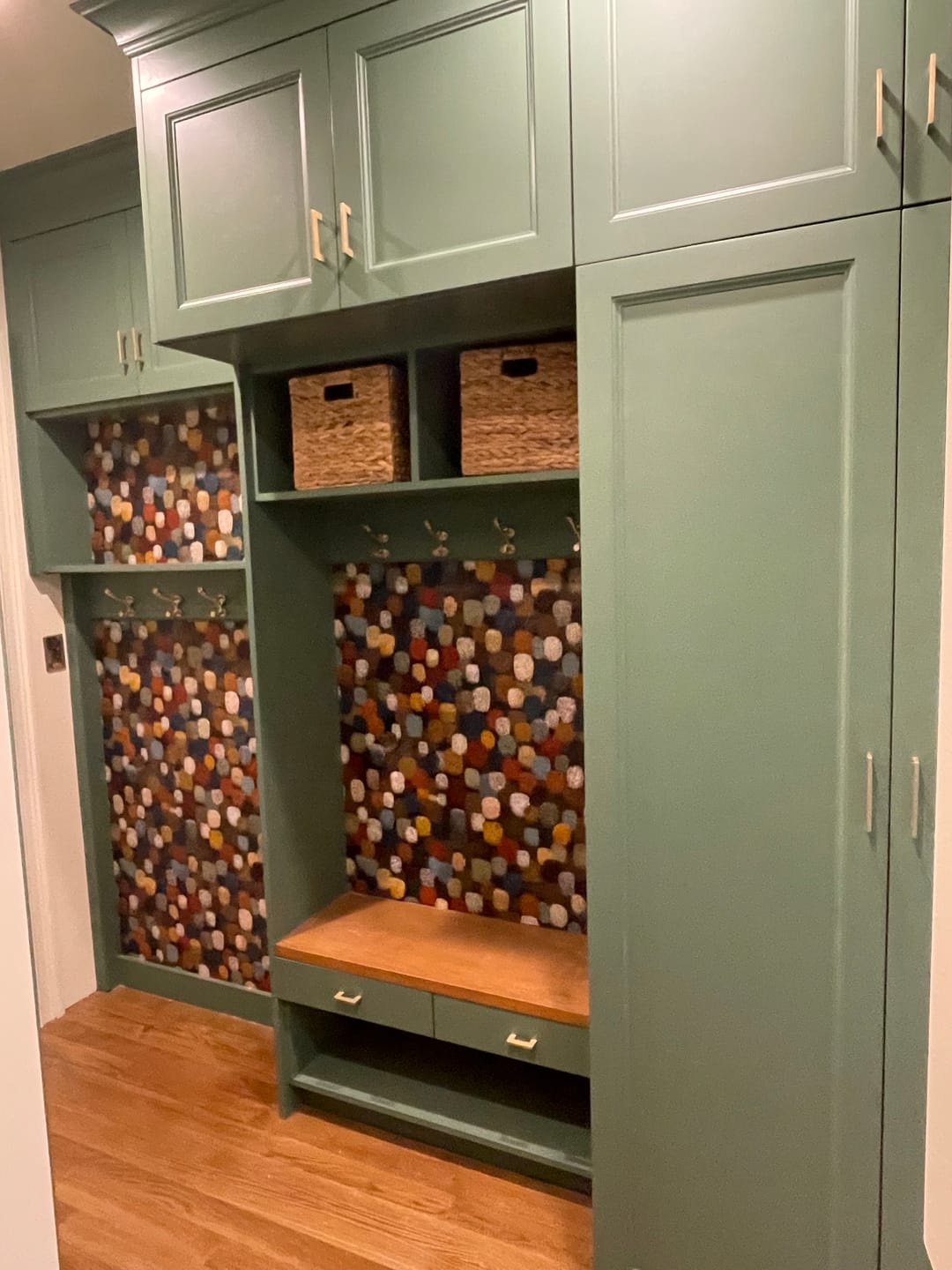 Customer photo review of Hand Painted Brush Dot Pattern Multicolor Abstract Wallpaper with Textured Look and Organic Shapes