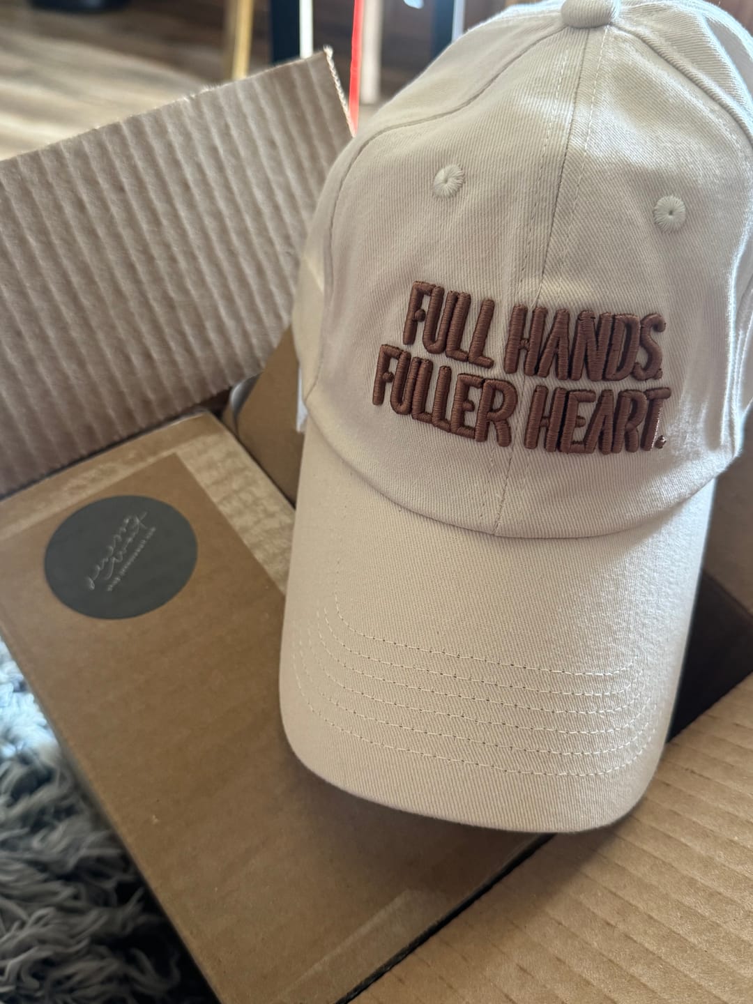Customer photo review of Hat: Full Hands Fuller Heart
