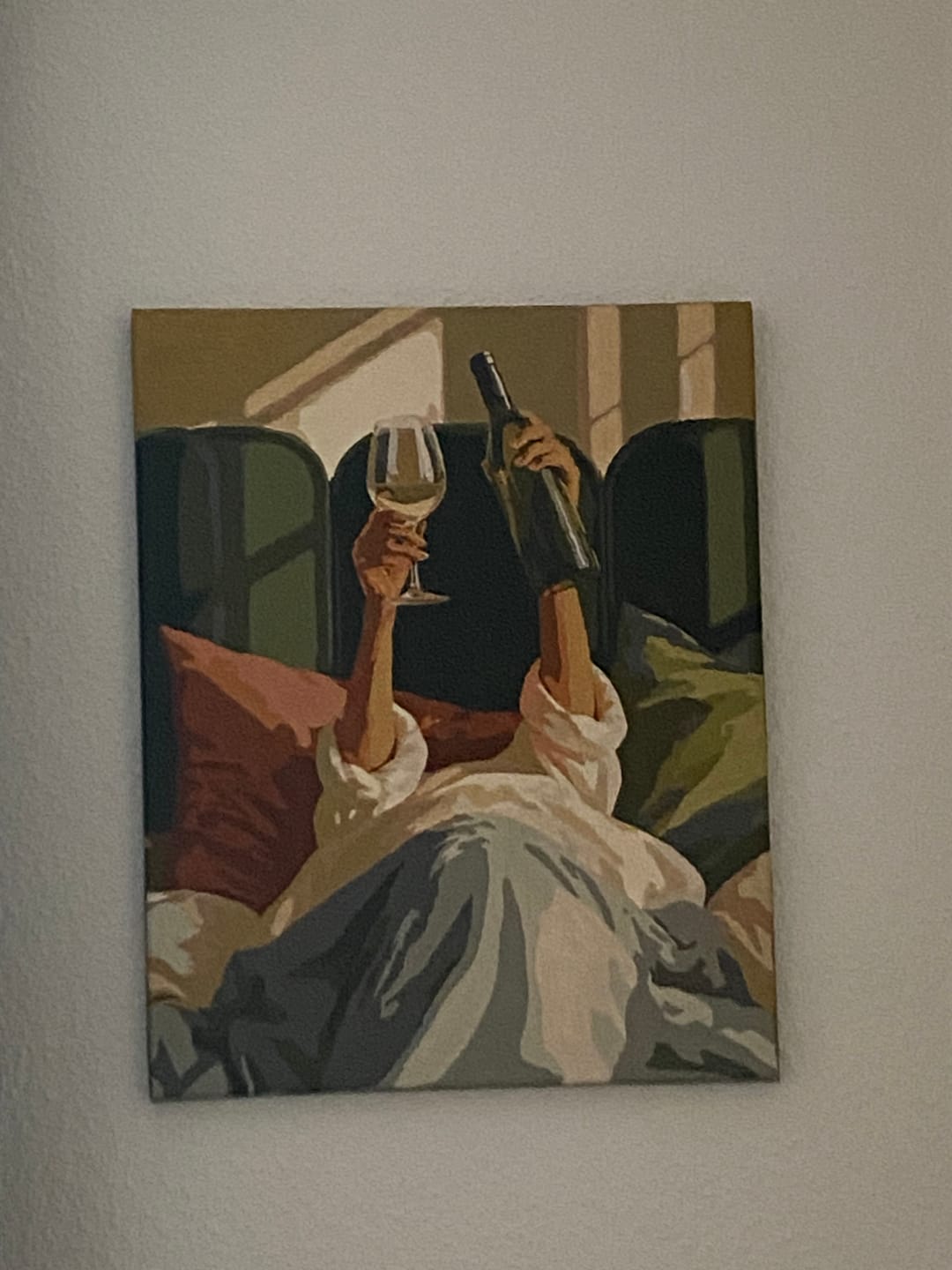 Customer photo review of Malen nach Zahlen - Wein im Bett
