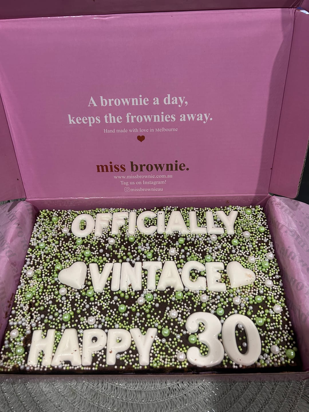 Customer photo review of Birthday Brownie · Mini