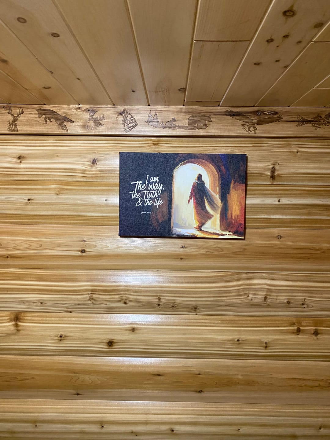 Customer photo review of Jesus Holding Child’s Hand – I Am With You Always - Christian Wall Art Canvas