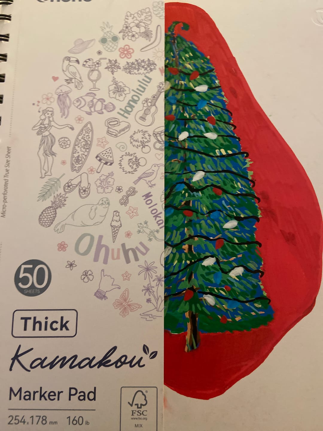 Customer photo review of Ohuhu Heavyweight Bleedproof Double-Sided Marker Pad, Spiral-Bound - Kamakou