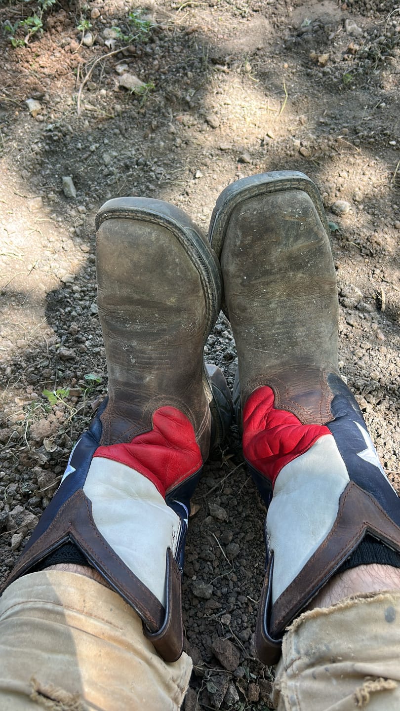 Customer photo review of Work Boot Brown USA Flag