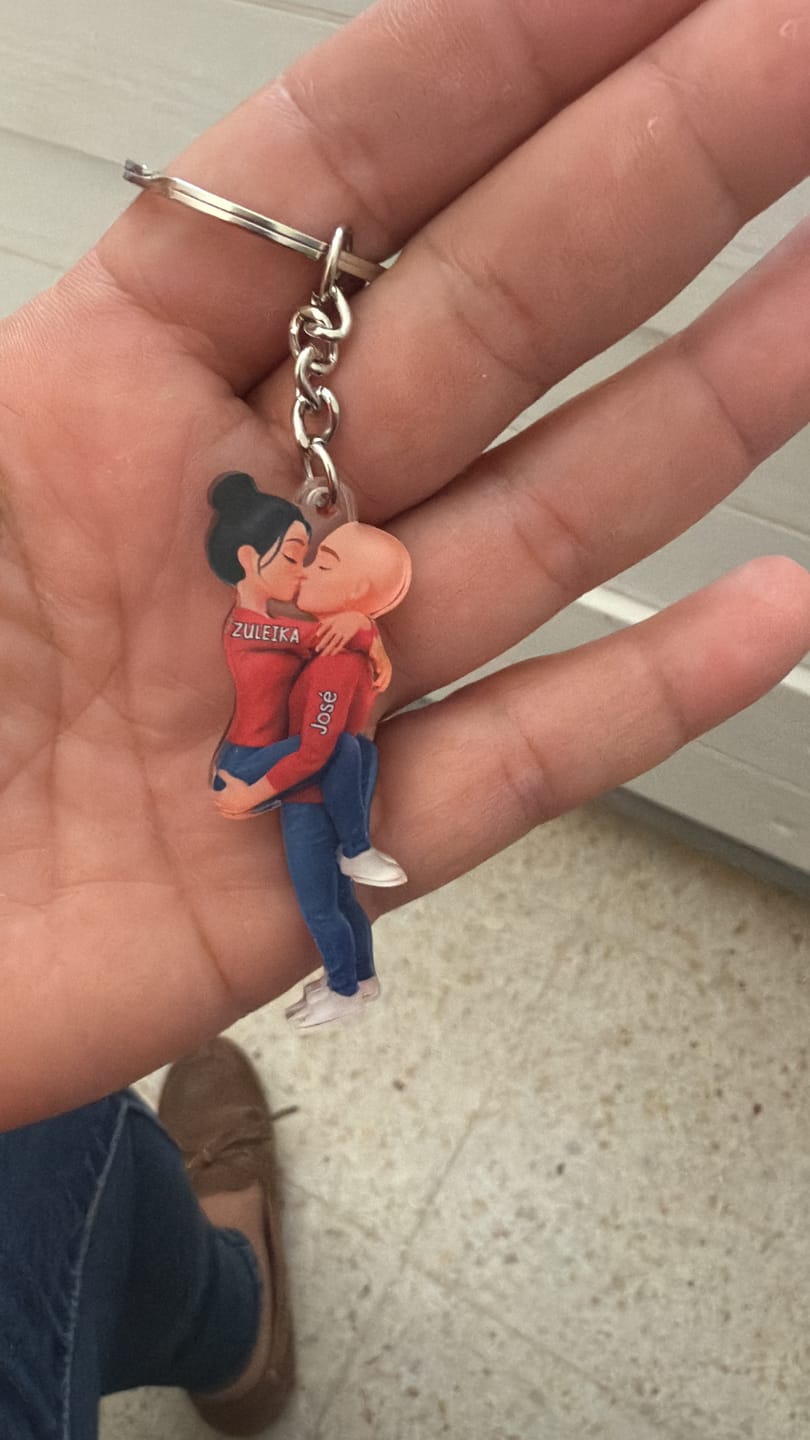 Customer photo review of Kissing Couple - Personalized Keychain, Gift for Couple