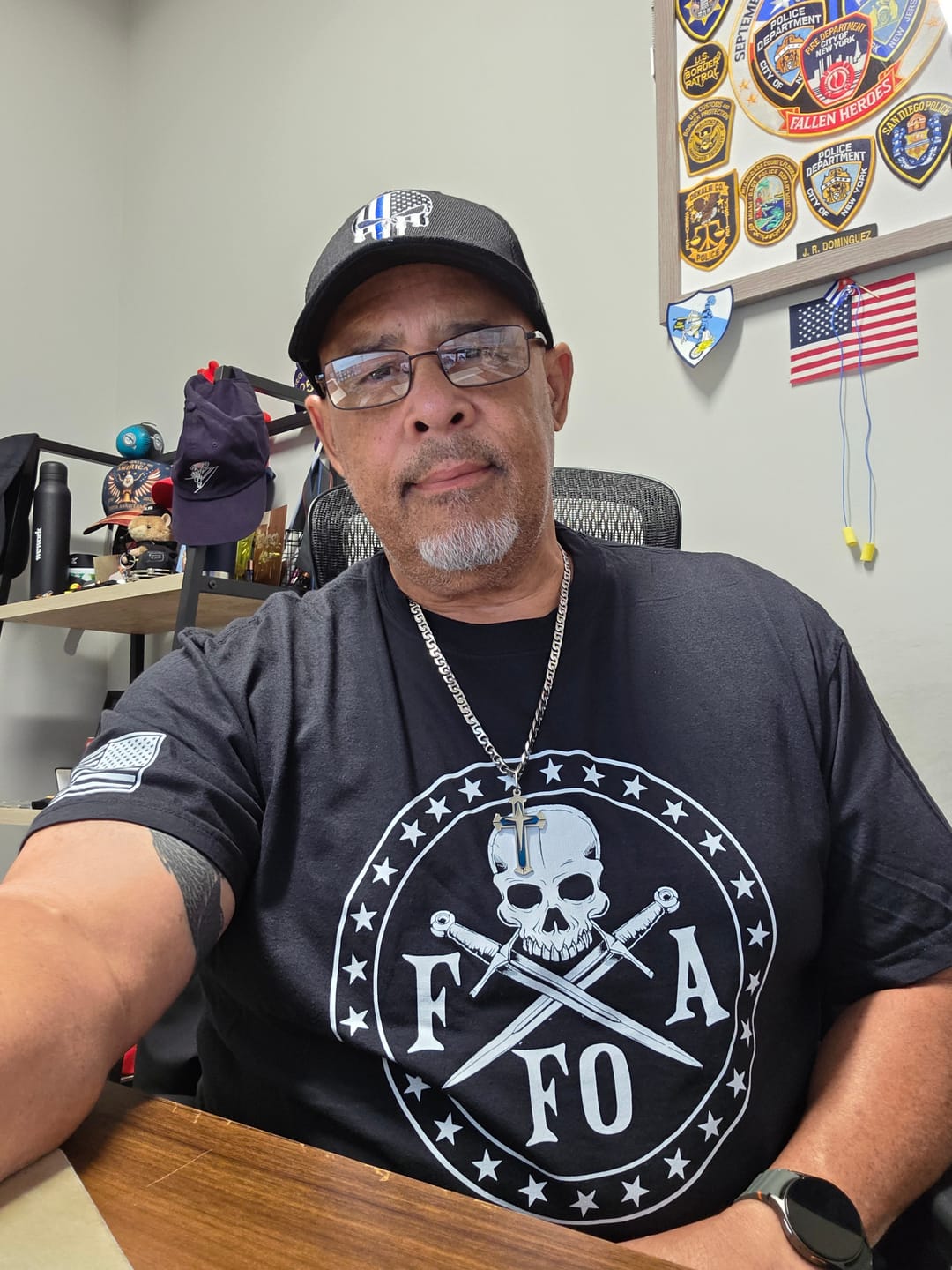 Customer photo review of FAFO Skull & Dagger T-Shirt