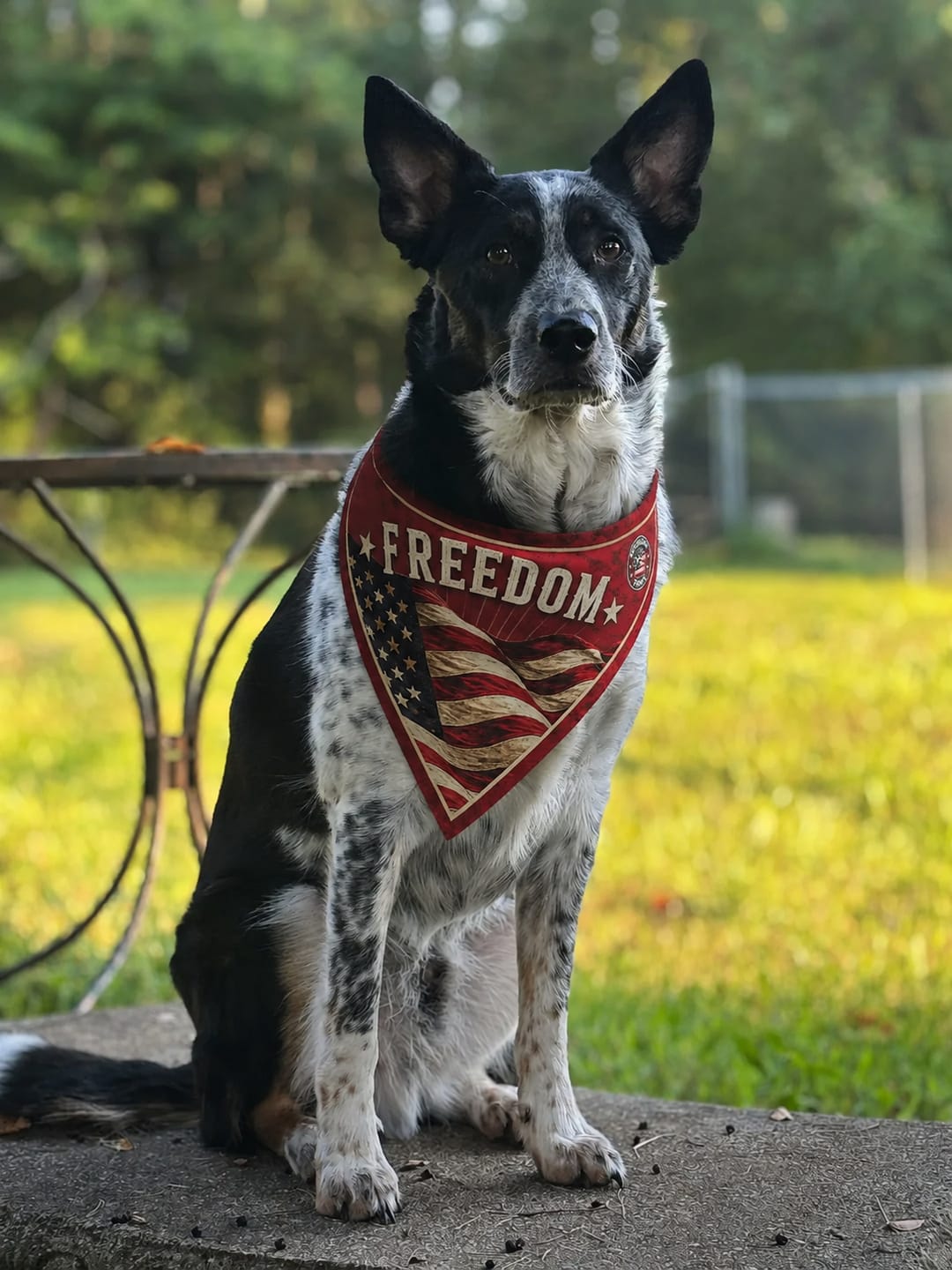 Customer photo review of Freedom Collection Dog Bandanas