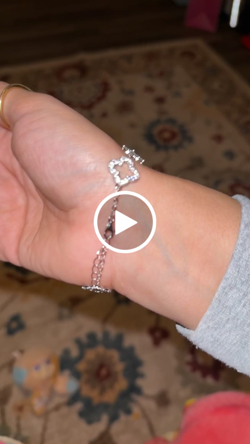 Customer video review of Samara 18k White Gold Plated Clover Station Bracelet with Swarovski Crystals
