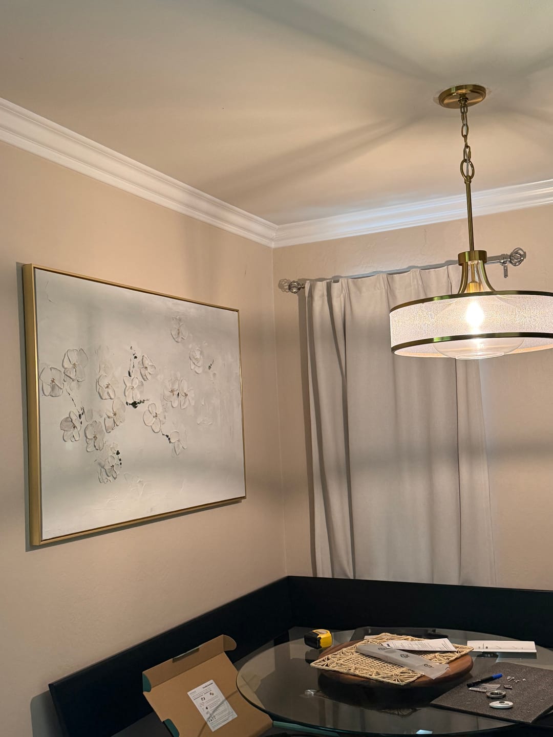 Customer photo review of Whispering Orchids-White Orchid Textured Oil Painting | Minimalist Floral Wall Art