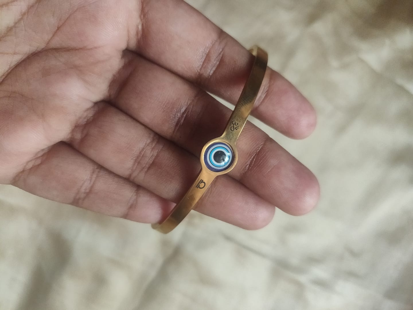 Customer photo review of Personalised Evil Eye Bracelet