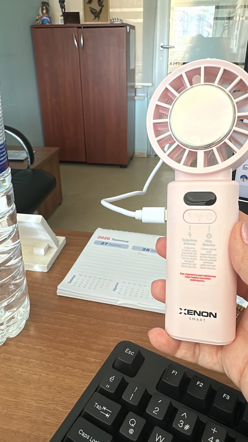Customer photo review of El Vantilatörü | Peltier Soğutma, 100 Kademe, 3600mAh, 8300 RPM, USB-C, Askılı, Pembe (X6111)