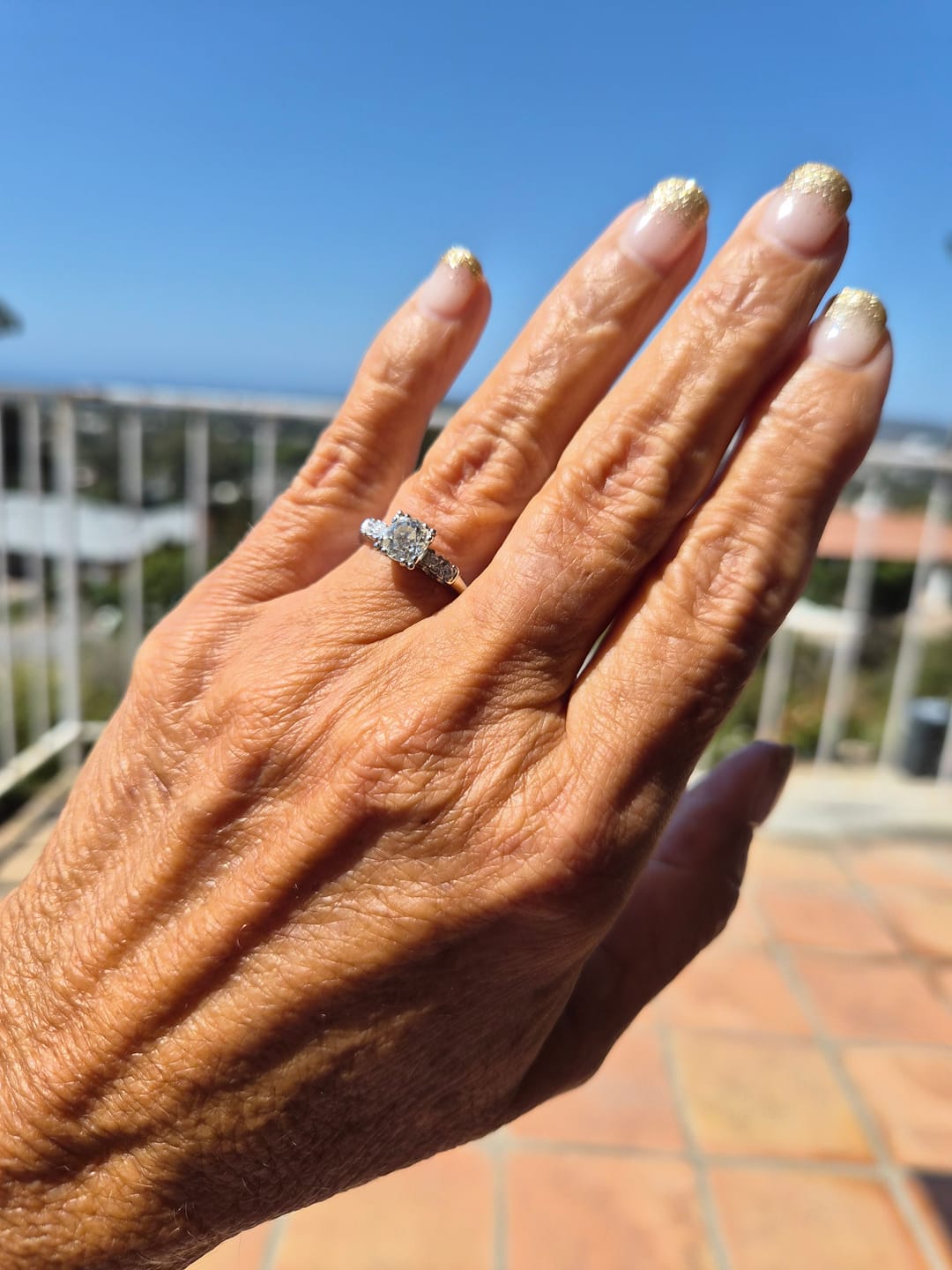 Customer photo review of Antique 14k White Gold 1.16cttw Old Mine Cut Diamond Classic Sparkling Ring 5.00