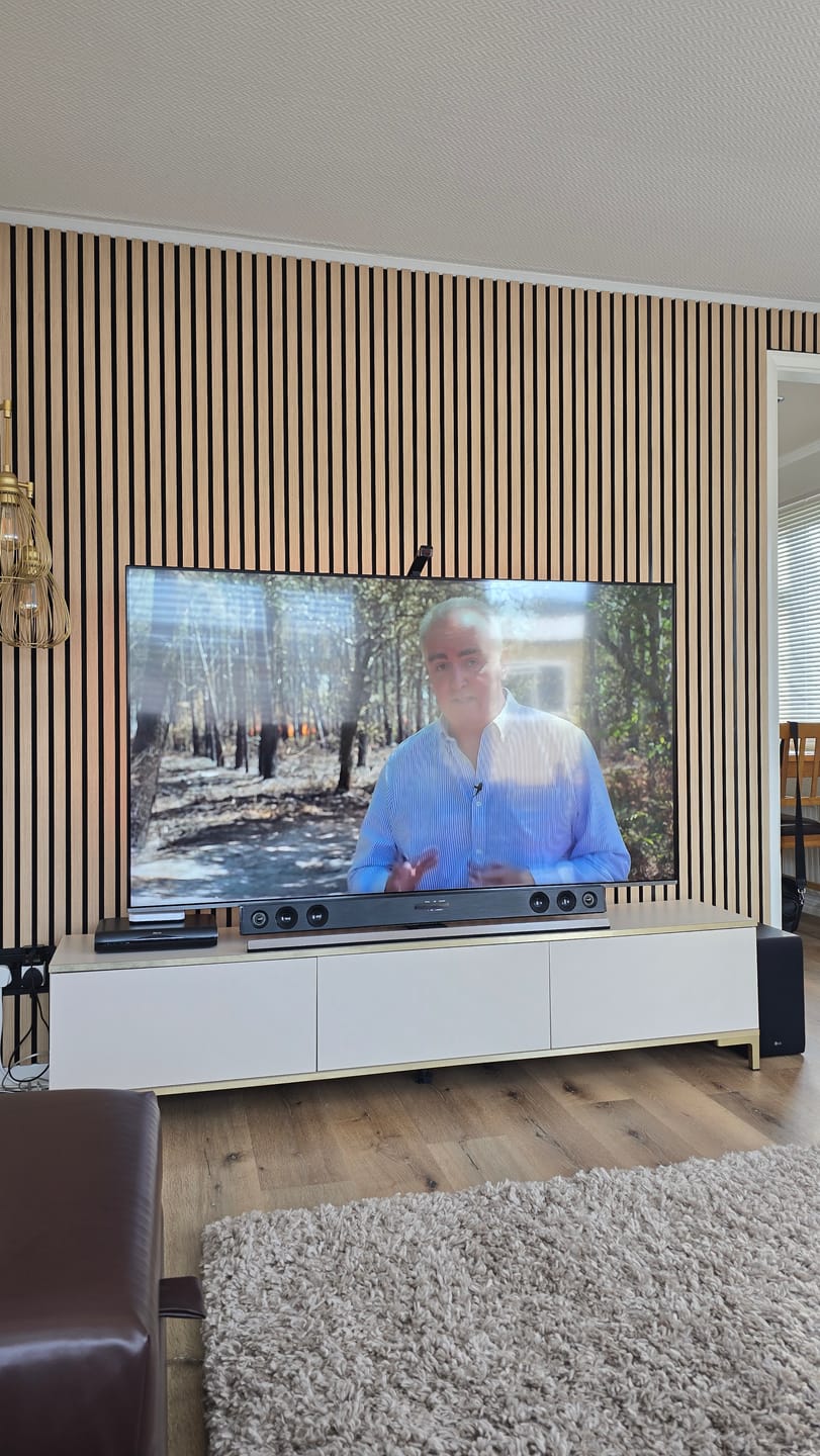 Customer photo review of Acoustic Slat Wall Panels Wooden Decorative Wall Panels Natural Oak Premium 2.4m x 0.6m