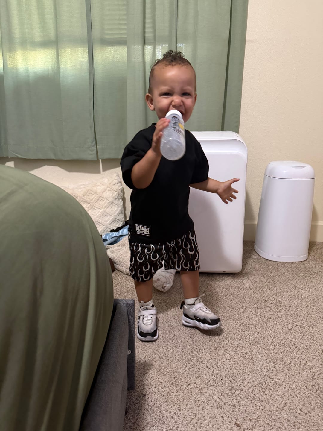Customer photo review of ACTV Mesh Gym Shorts in Fuego