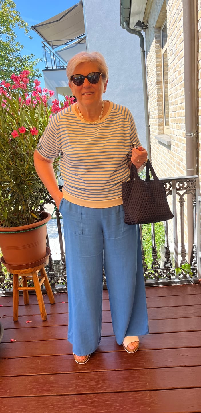 Customer photo review of Wide Pants Marta+ - Bright Blue