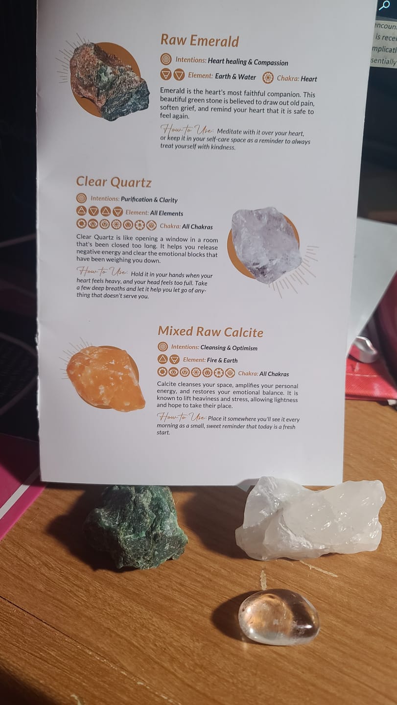 Customer photo review of Crystal Mystery Bag: Pure Emerald Edition