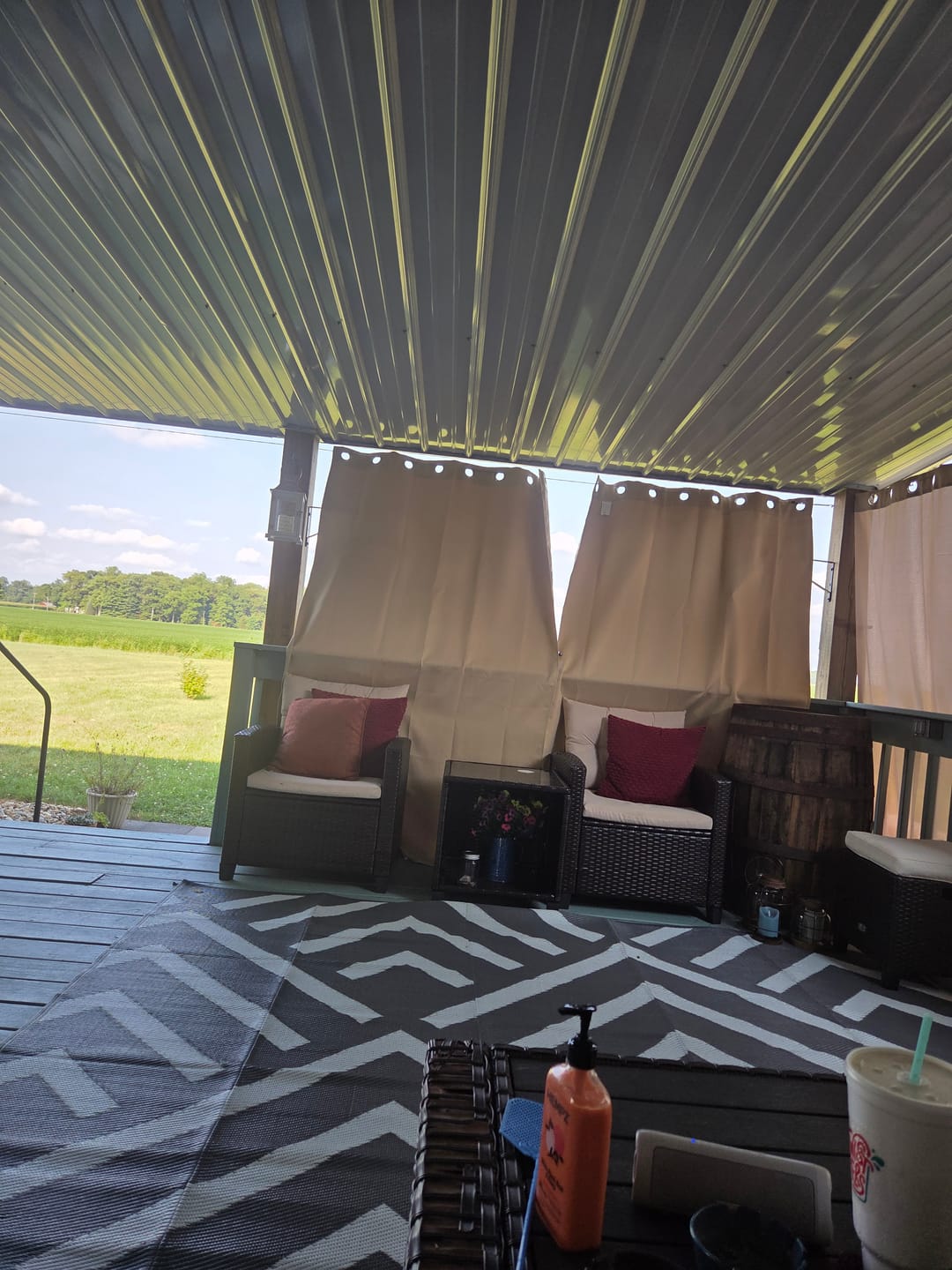 Customer photo review of Waterproof Grommet Top Patio Outdoor Curtain 1 Panel | Outdoor Standard