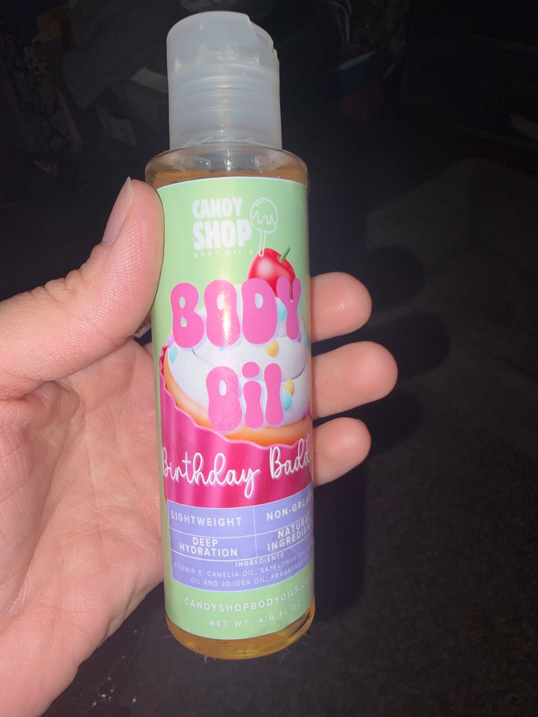 Customer photo review of Birthday Baddie Body Oil