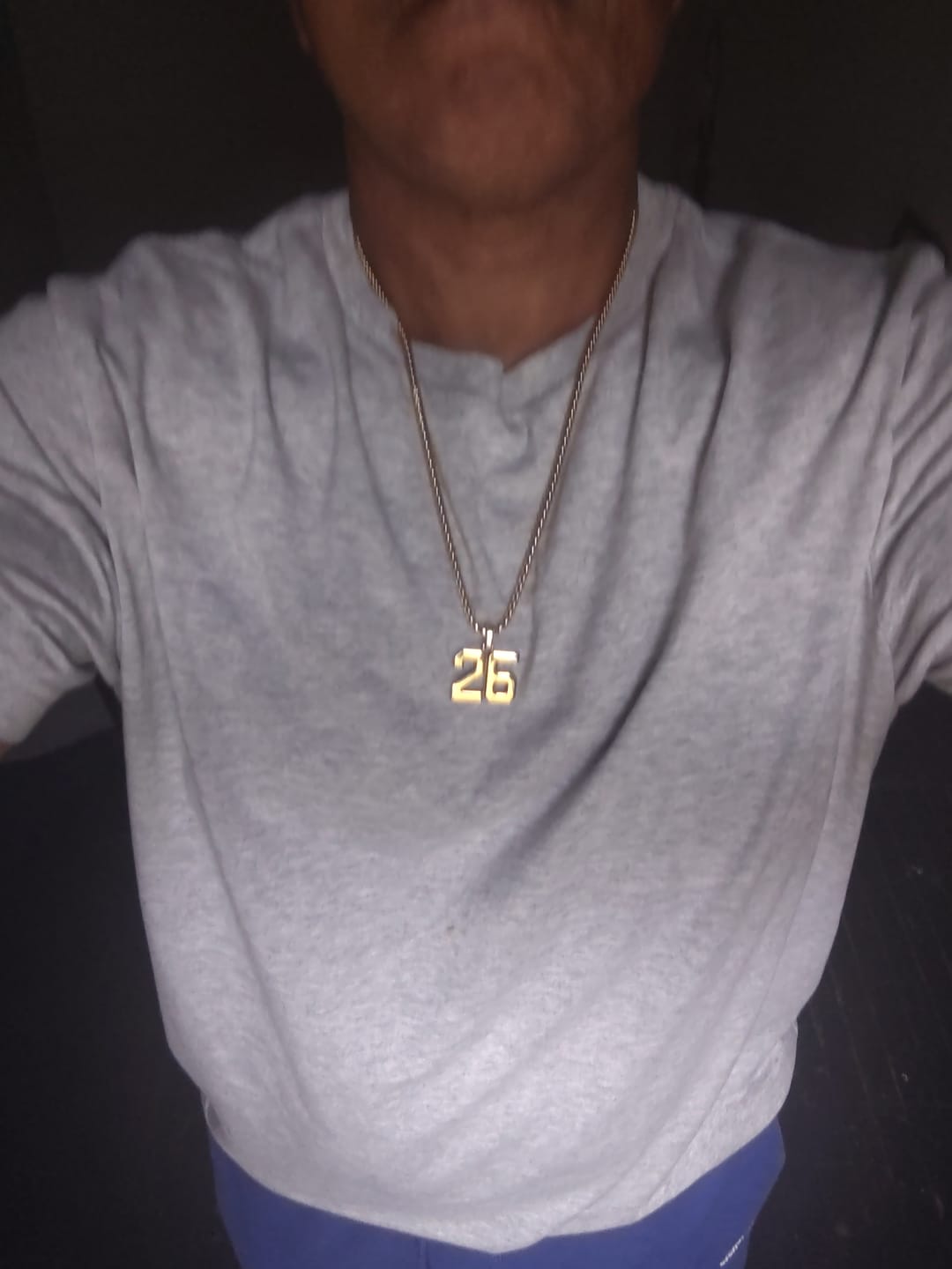 Customer photo review of Signature Jersey Number Pendant 18K Plated Gold